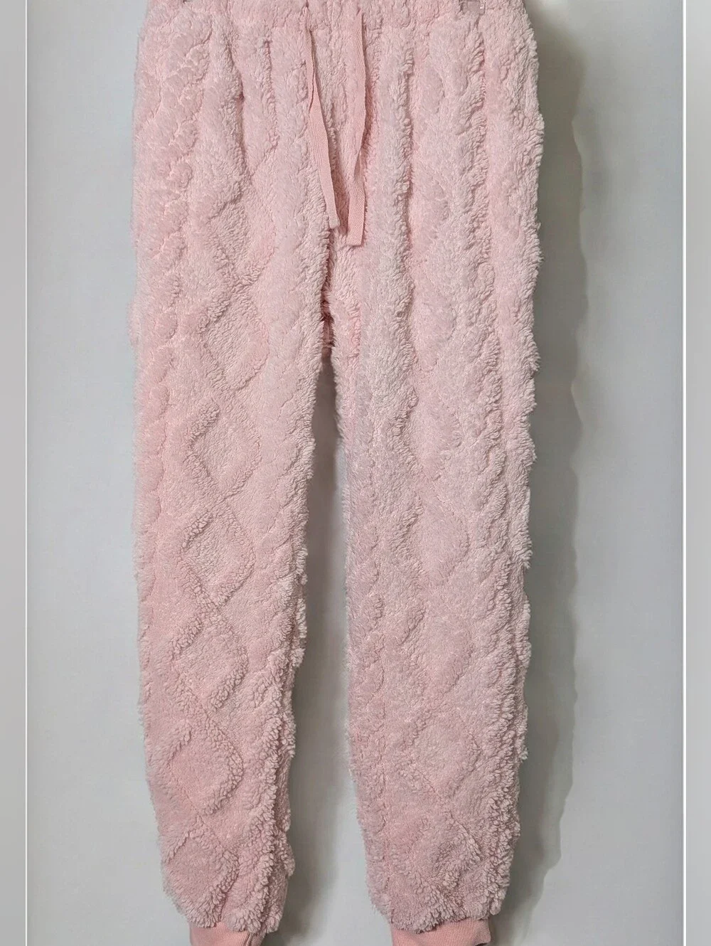 Pink Plush Cable Knit Pajama Lounge Set Size Medium